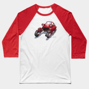 Future Retro Red Car Baseball T-Shirt